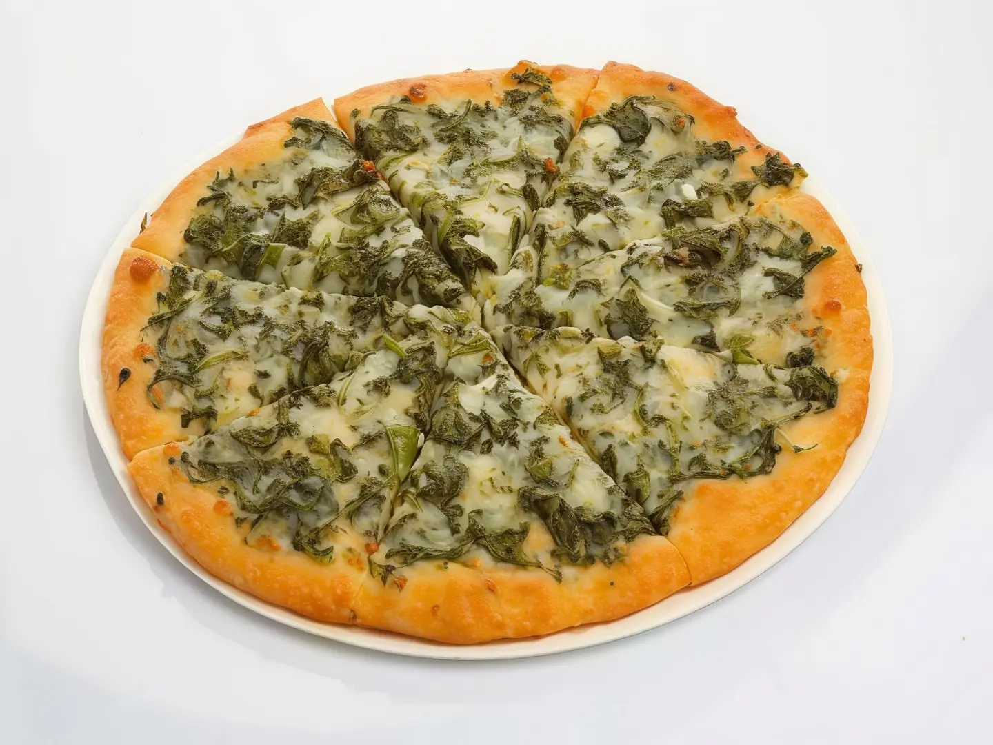 بيتزا سبانخ وسط