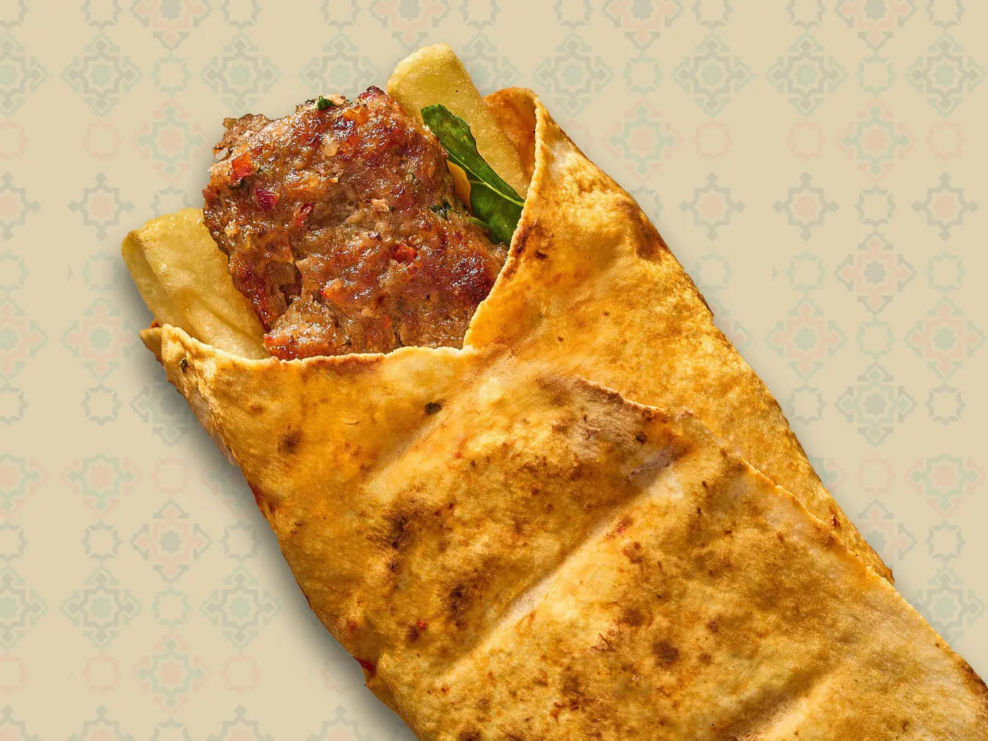 "Large Meat Kebab  Sandwich"