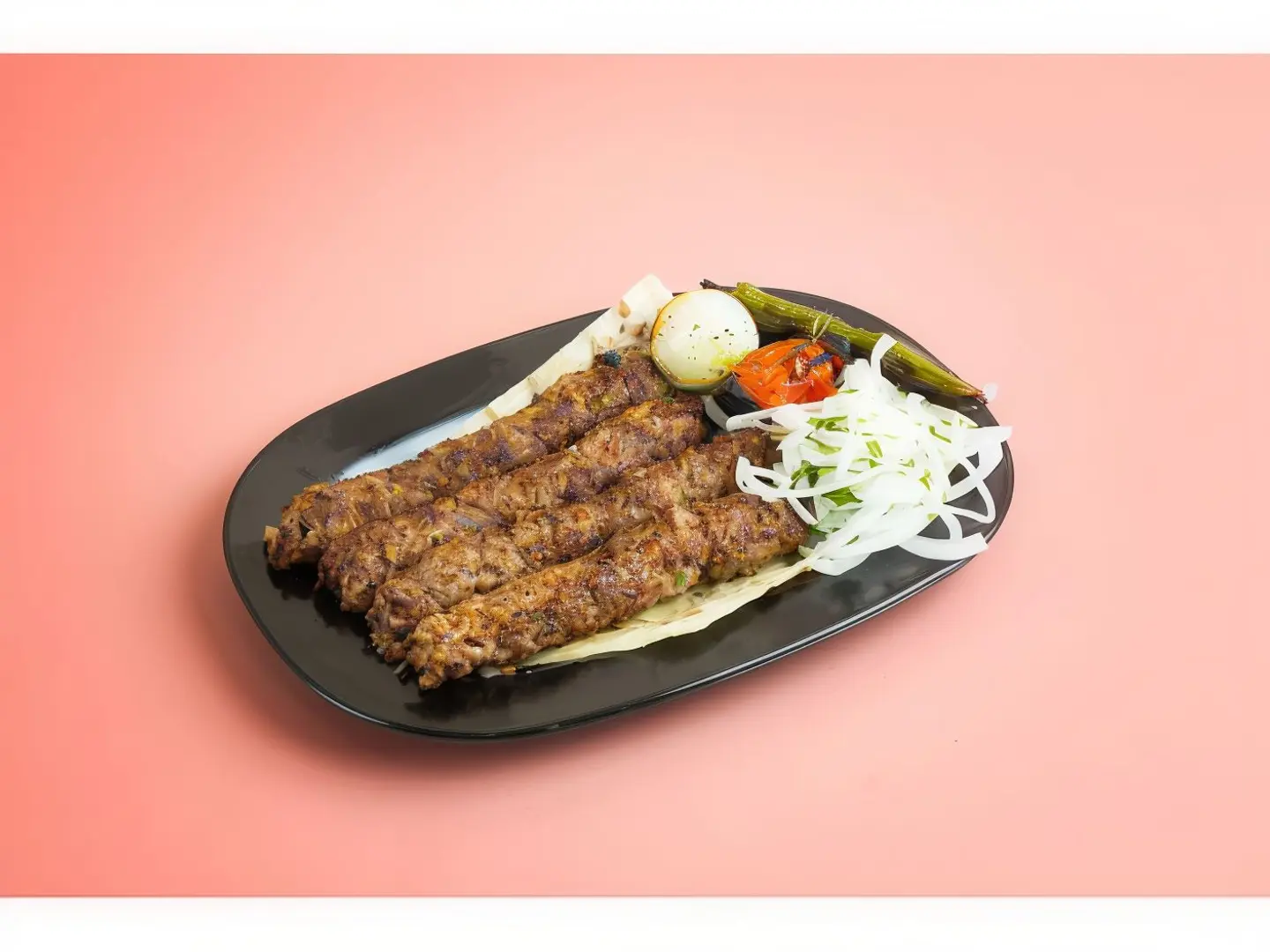 نص كيلو كباب دجاج مع بطاطس ورز 8 سيخ