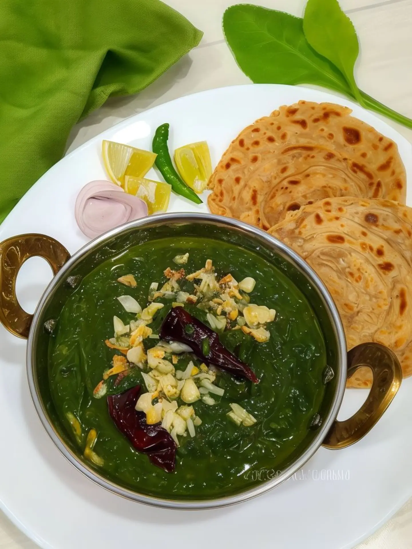 ثوم مع سبانخ