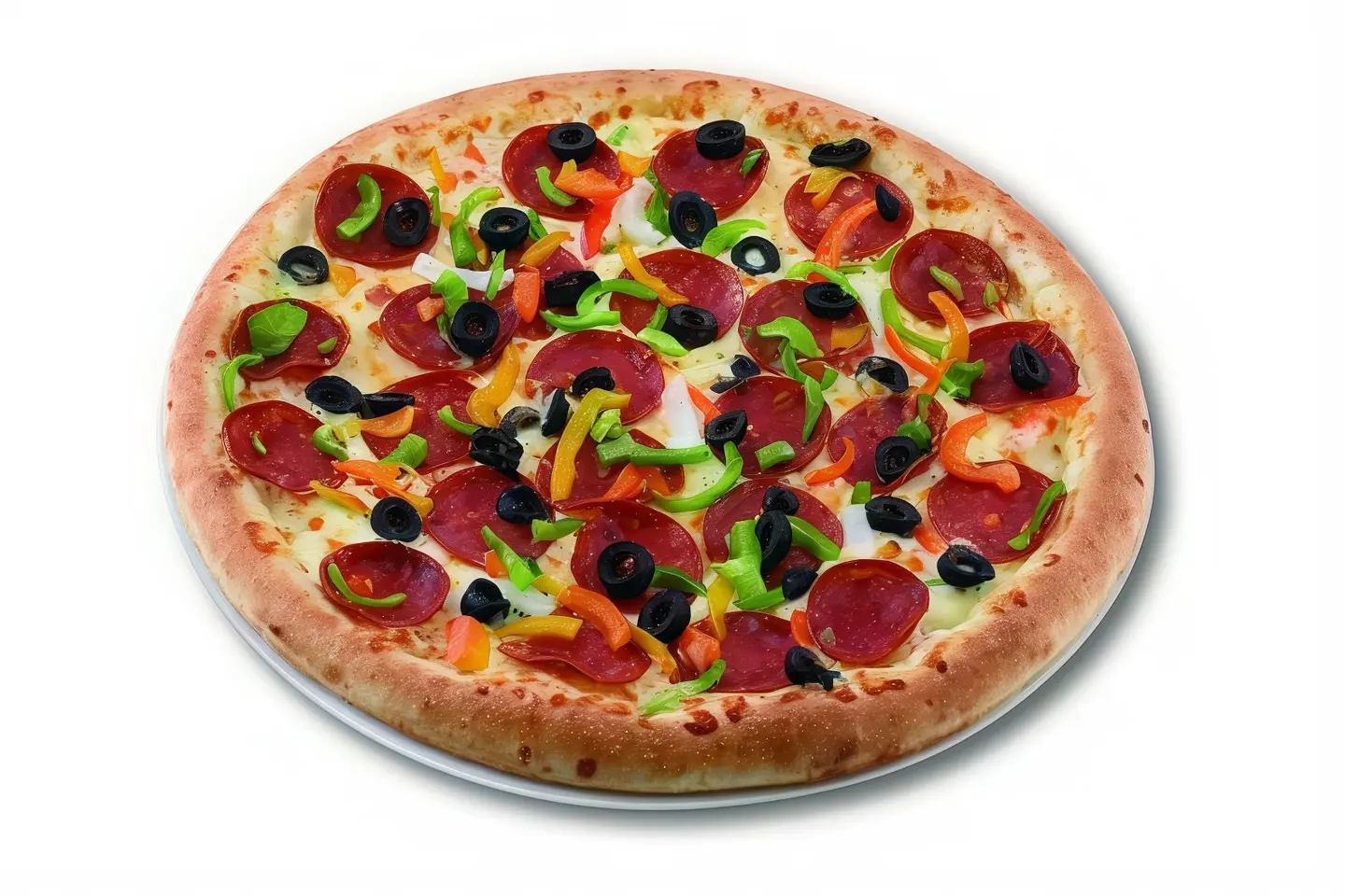 بيتزا بيبروني وخضار