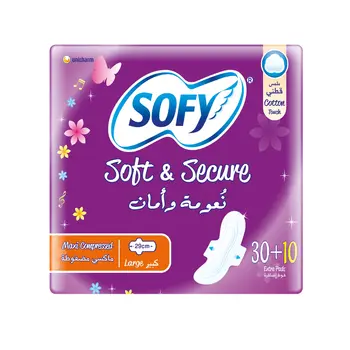 Sofy Soft And Secure Maxi Compressed Large Wings Violet 40Pieces