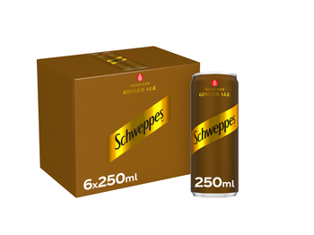 Schweppes Soft Drink Ginger Ale Pack 6×250Ml