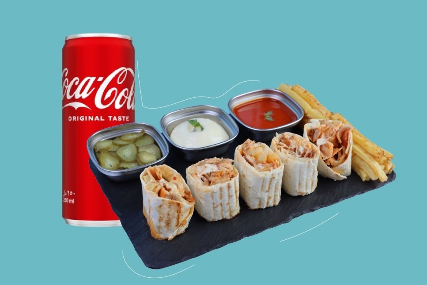 Shawarma Chicken Alsalateen With Soft Drink