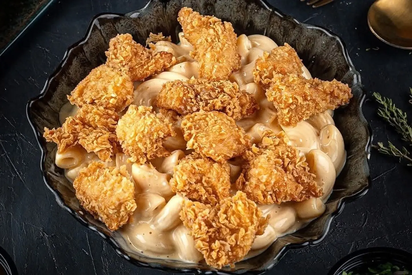 Pasta White Sauce Fried Chicken