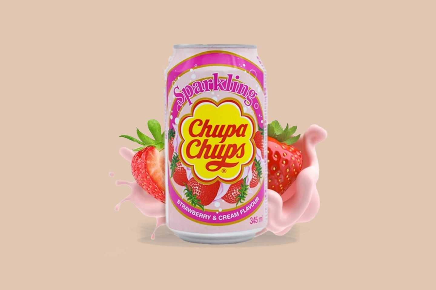 Strawberry Flavored Soft Drink With Cream