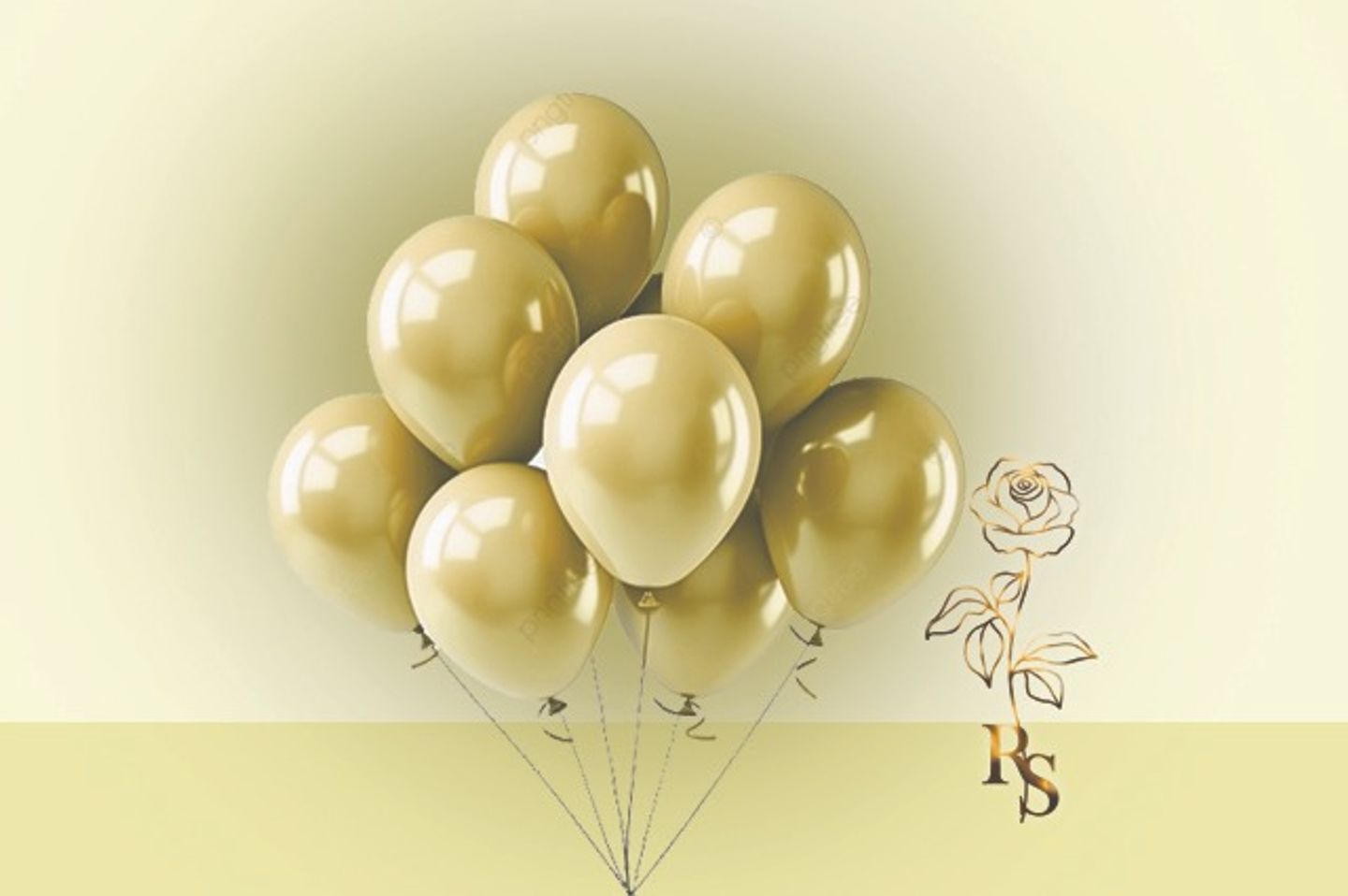 H042 Regular Gold Helium Balloon