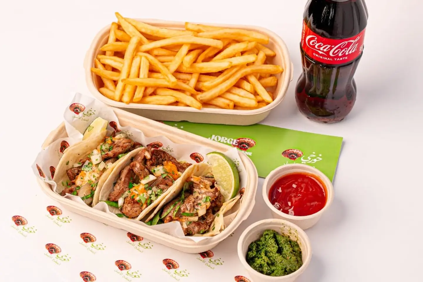 Beef Tacos +Fries And Soft Drink
