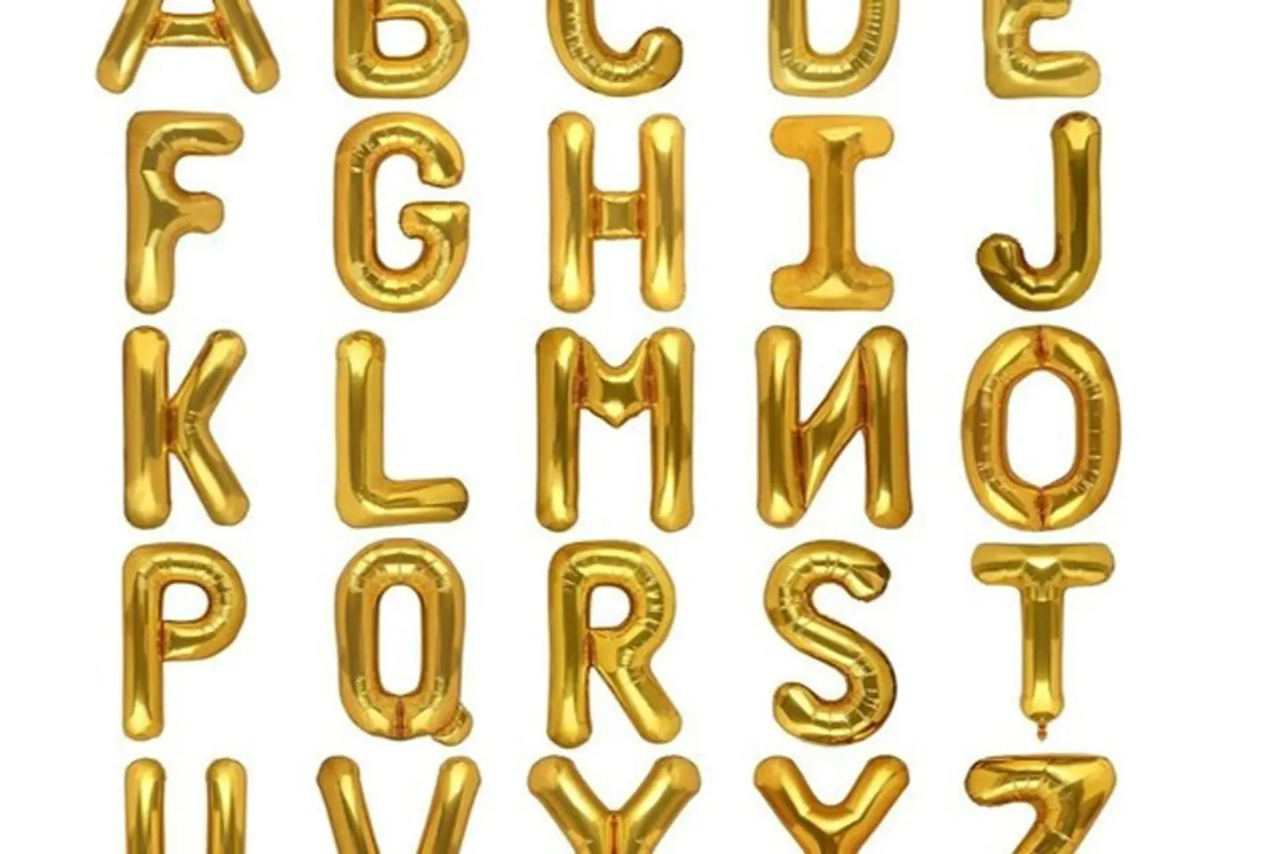 Gold Letter Helium Balloons