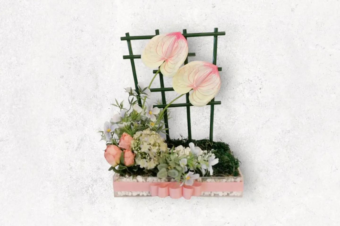 Acrylic Vase With Artificial Flower Arrangement