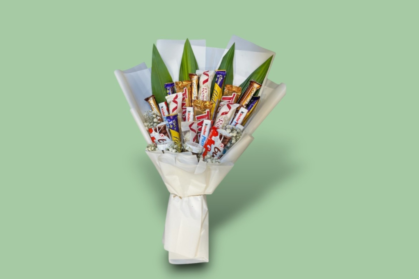 White Chocolate Bouquet With A Tricolor Design