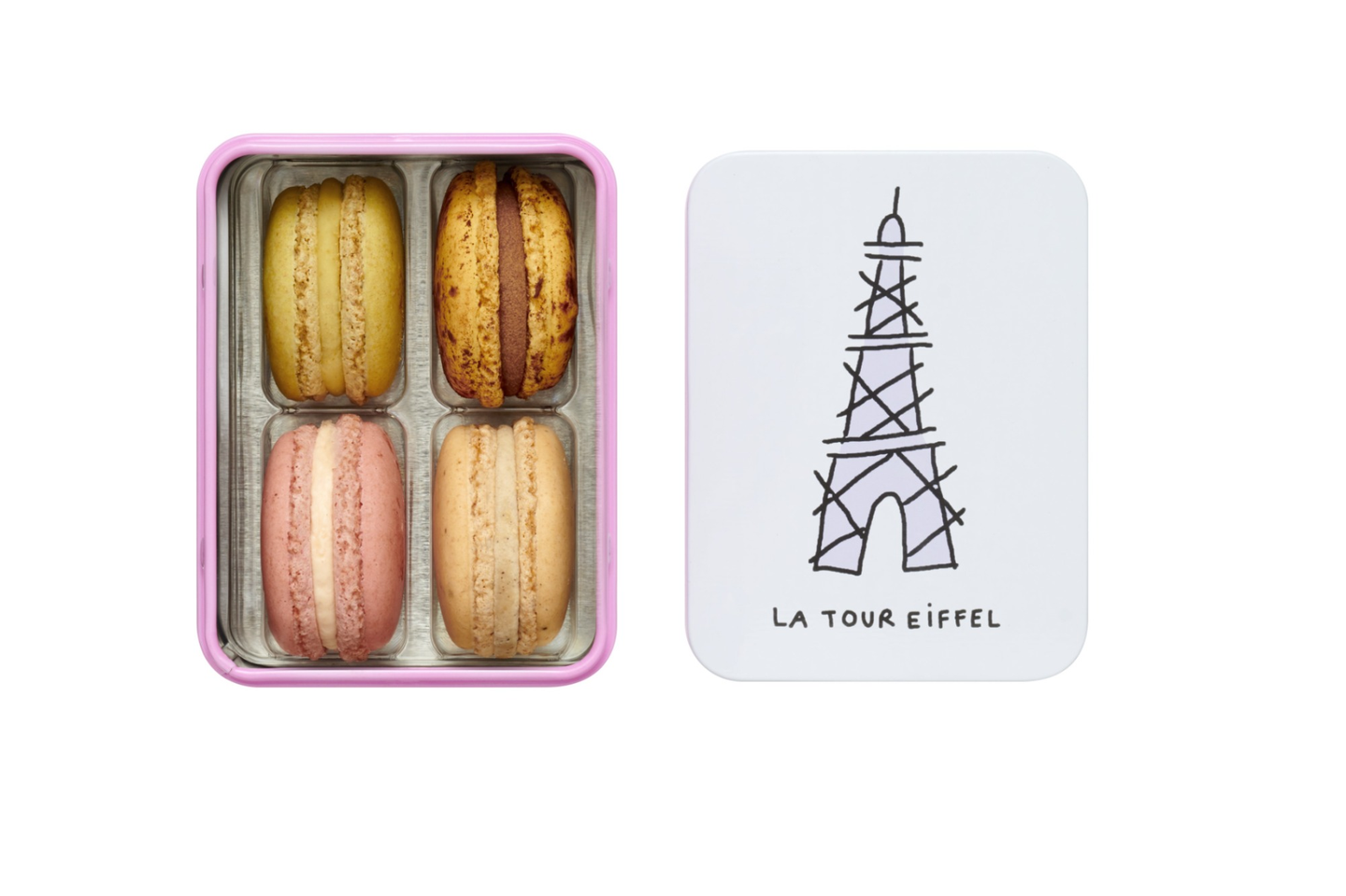 Macaron Tin Box   Eiffel Tower   4 Pcs