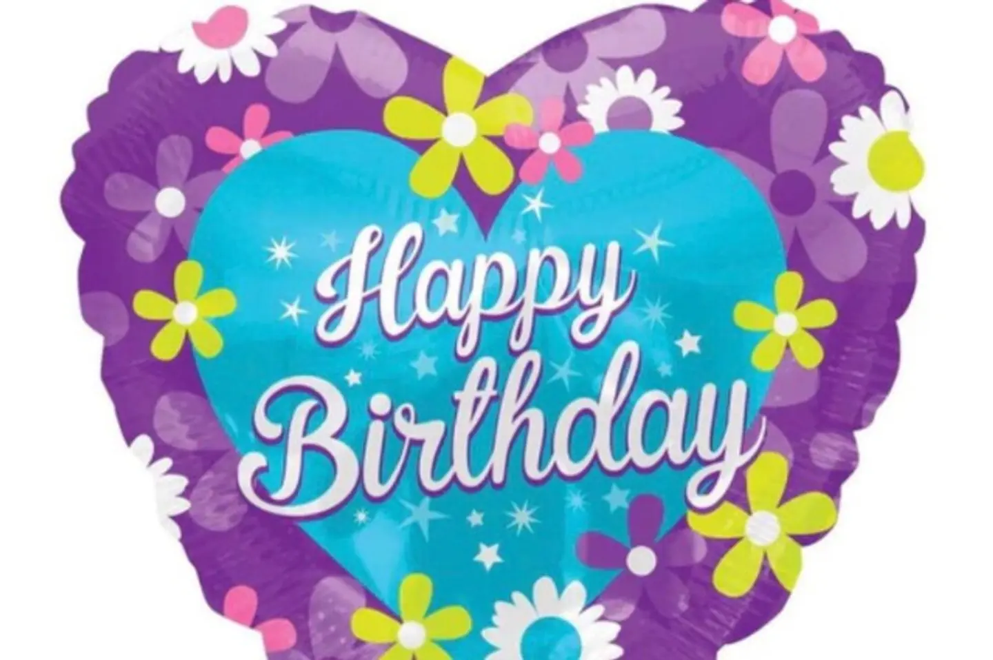بالون هابي بيرث دي شكل قلب ورد
