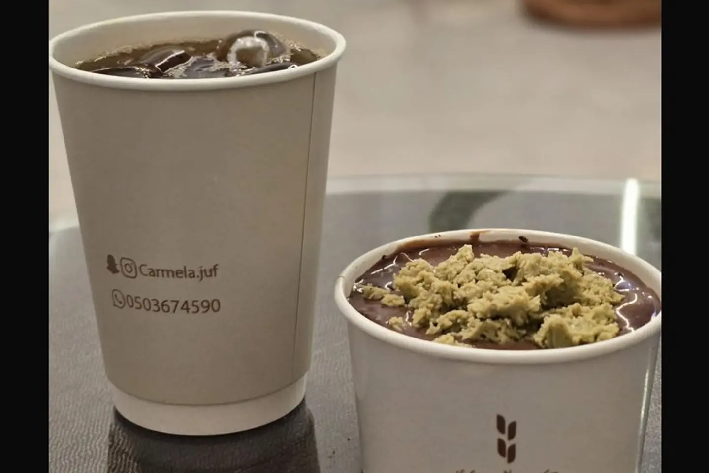 Kunafa Cup With Pistachio With Today Coffee Hot Coffee