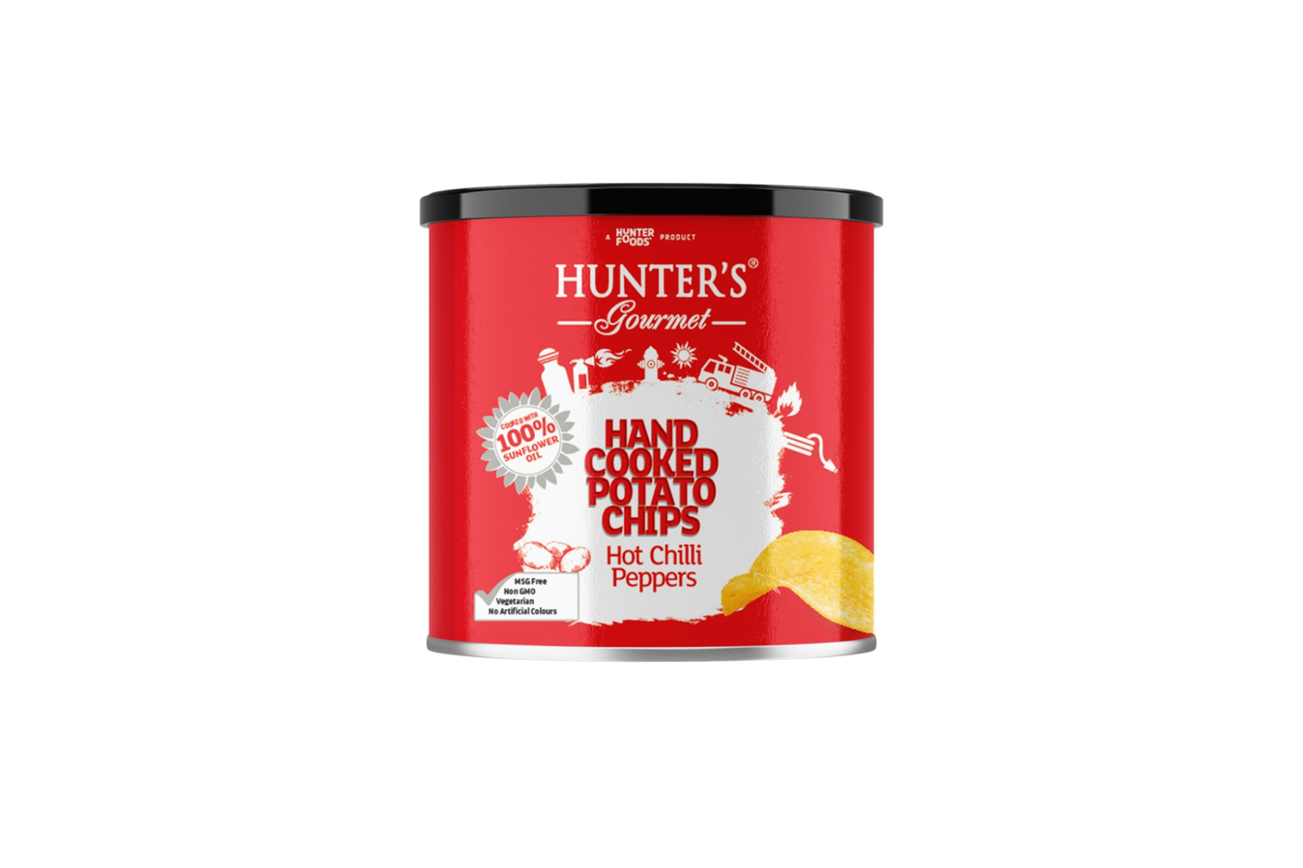 Hunter Chips Hot Chilli Peppers Canister 40g