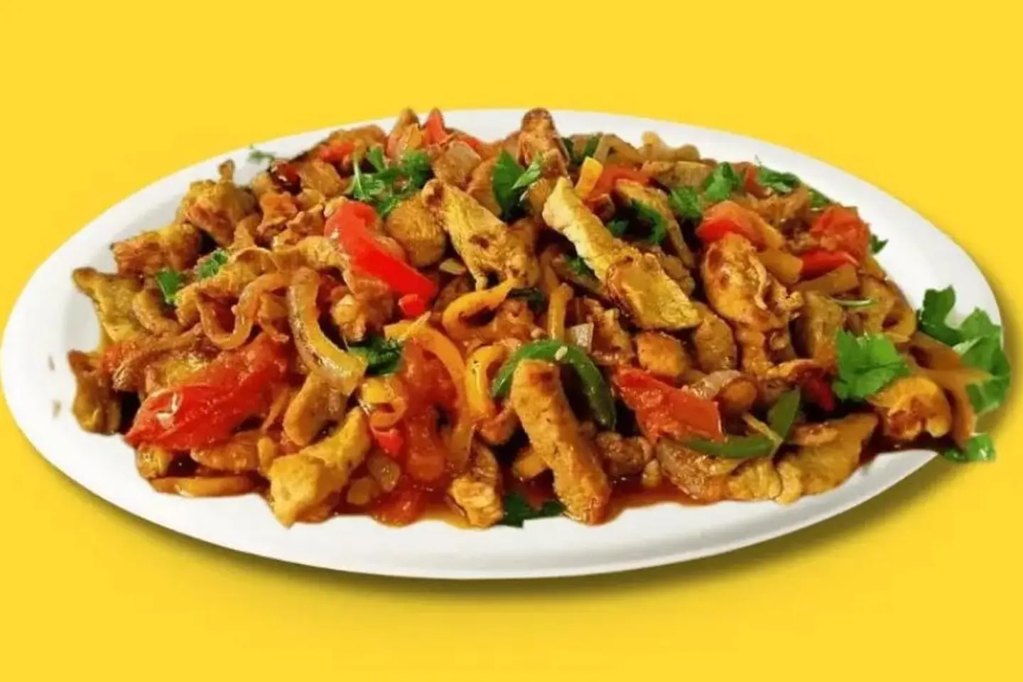 Chicken And Cheese Stir Fry Plate