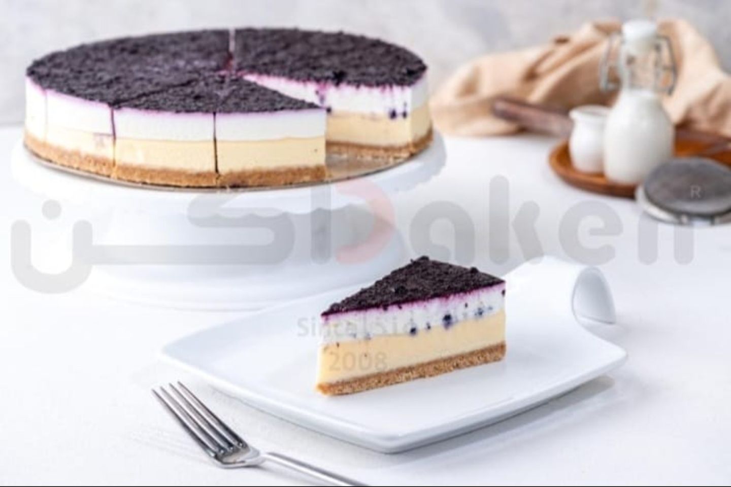 تشيز كيك توت ازرق