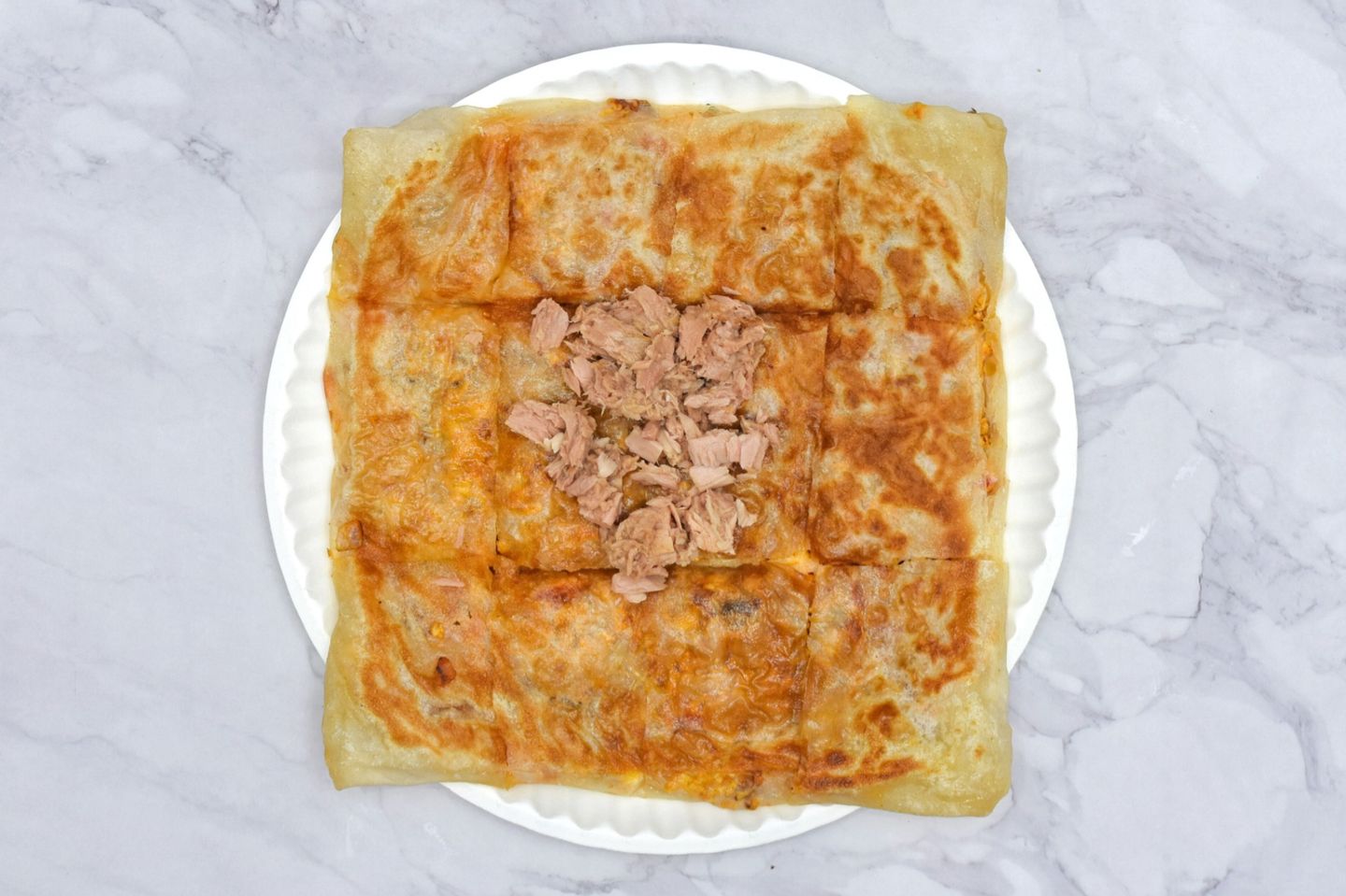 مطبق تونه مع الخضار