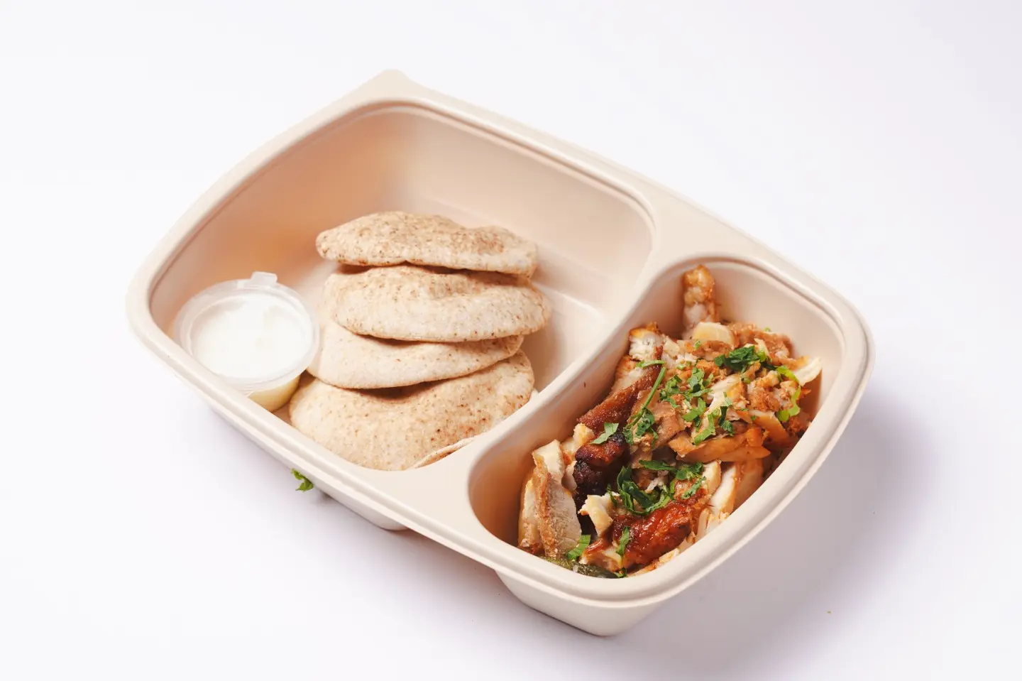 Chicken Shawarma With Garlic And Luqaimat Bread