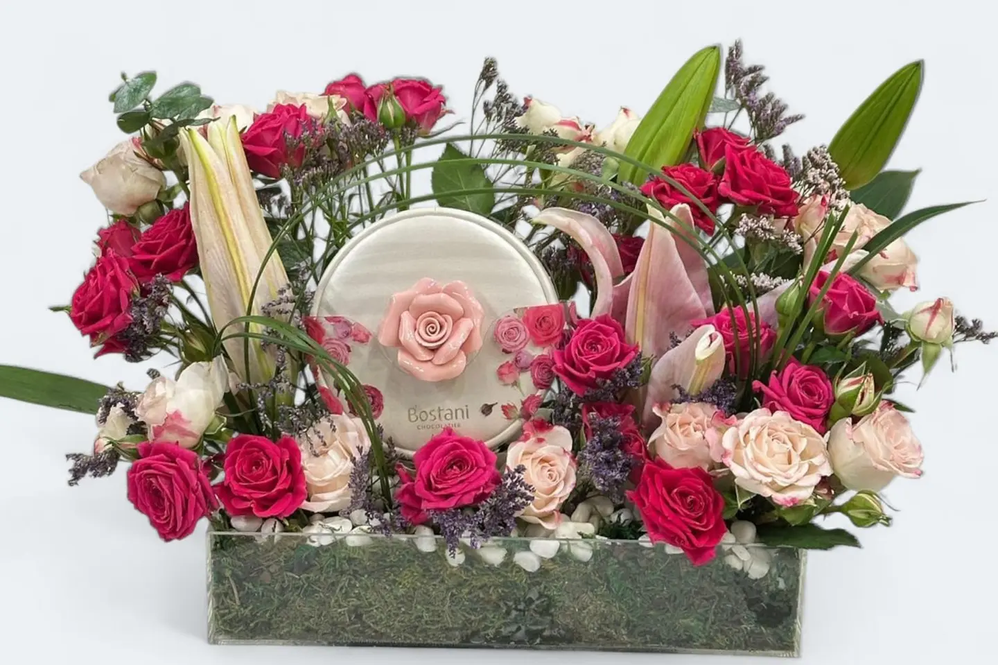 A Flower Stand With Bostani Chocolate