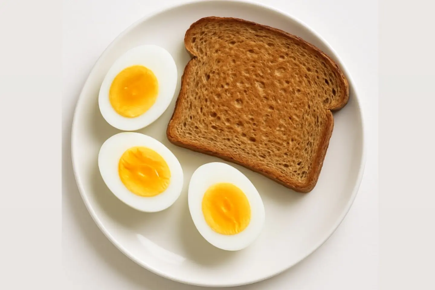 3 Boiled Eggs With A Slice Of Toast