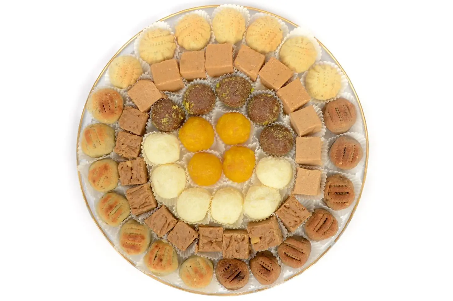 Assorted Halawa And Maamoul, 800g Glass Plate