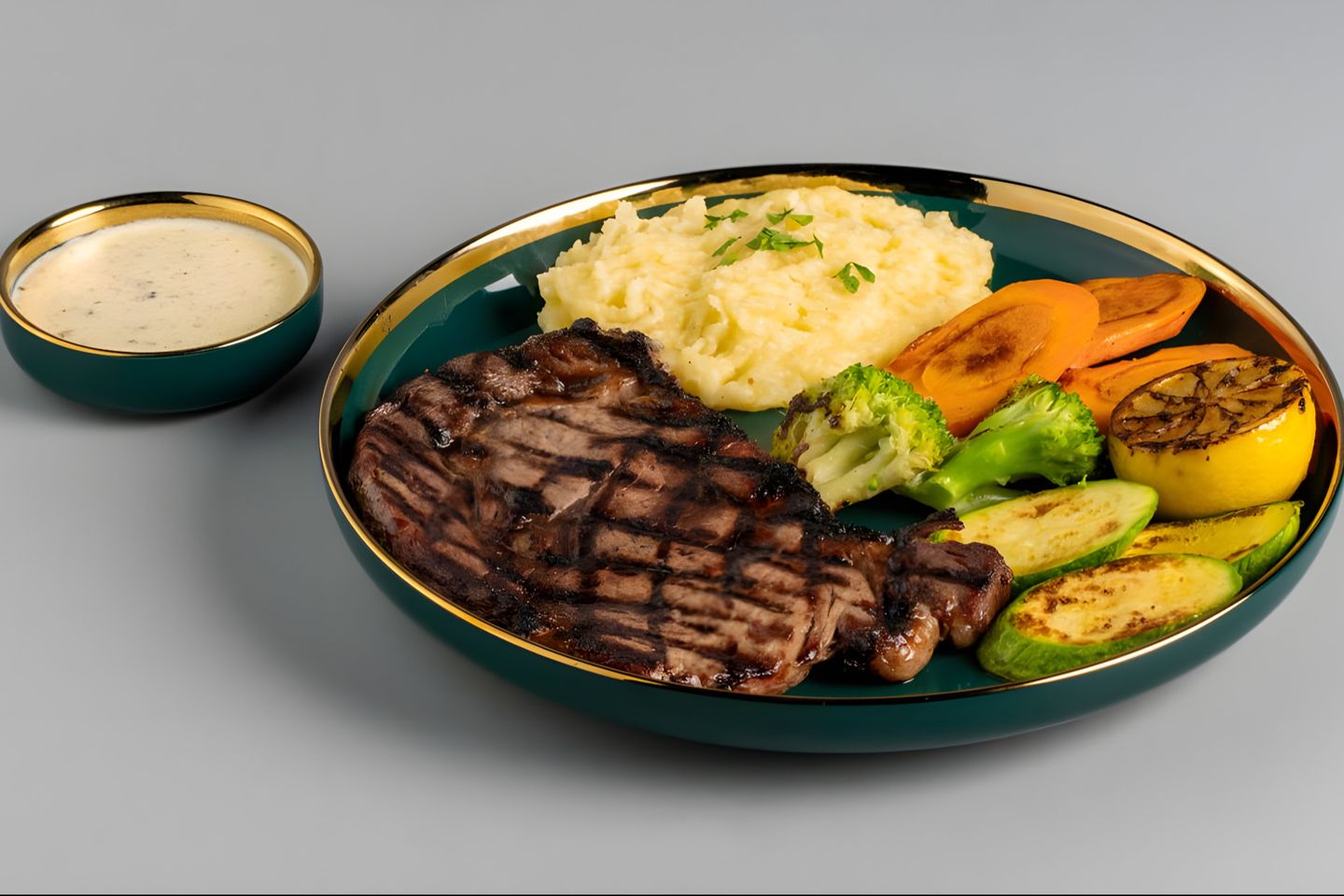 Angus Ribeye Steak With Mushroom Sauce