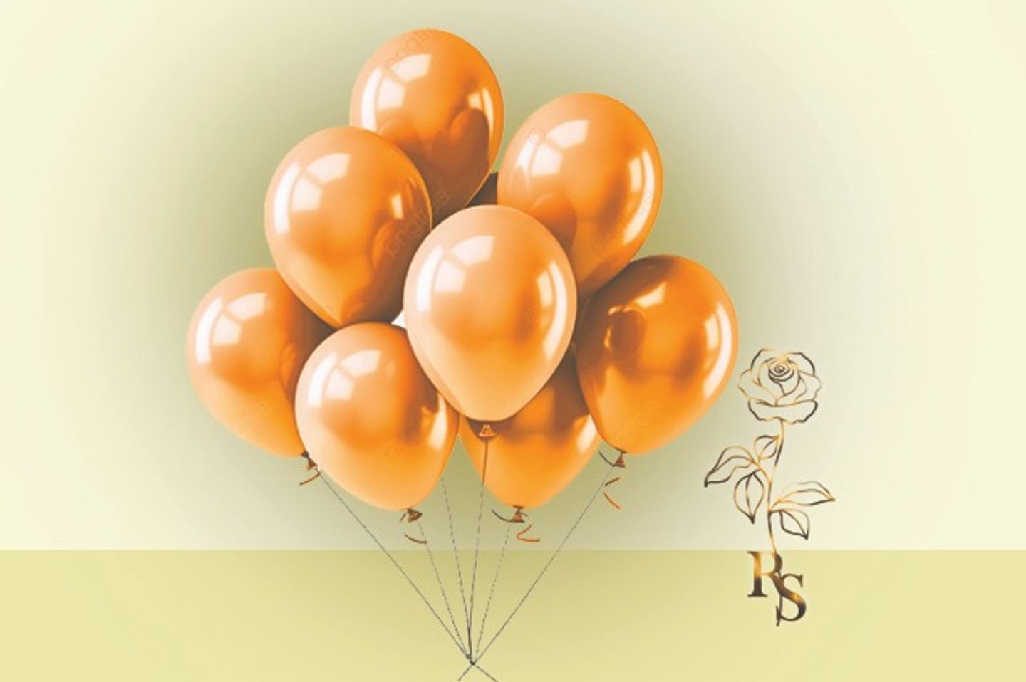 H049 Regular Orange Helium Balloon