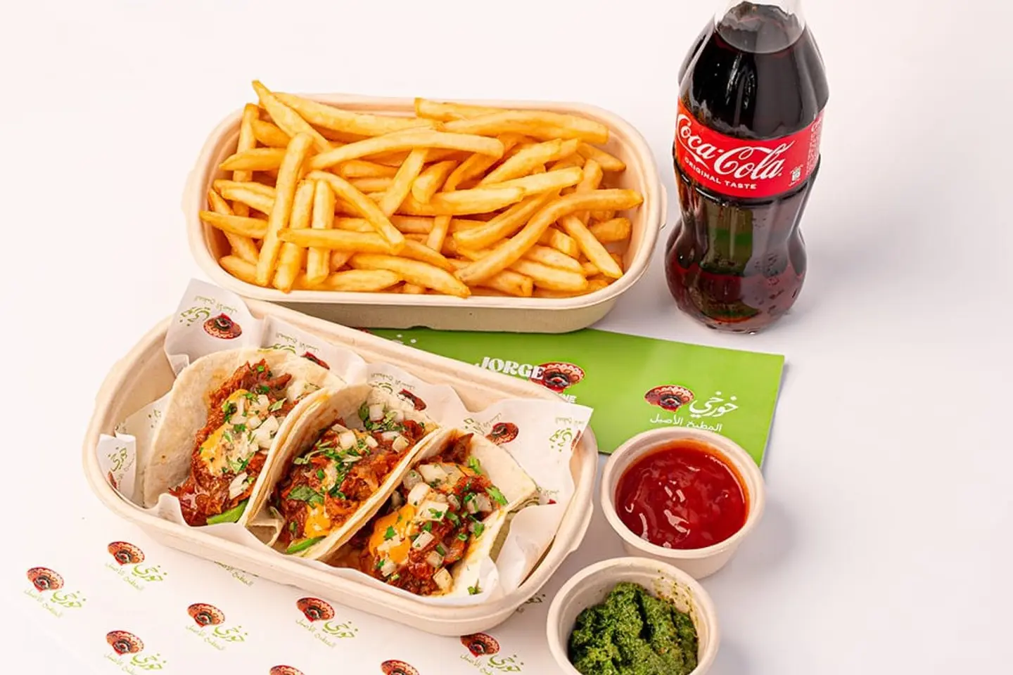 Lamb Tacos +Fries And Soft Drink