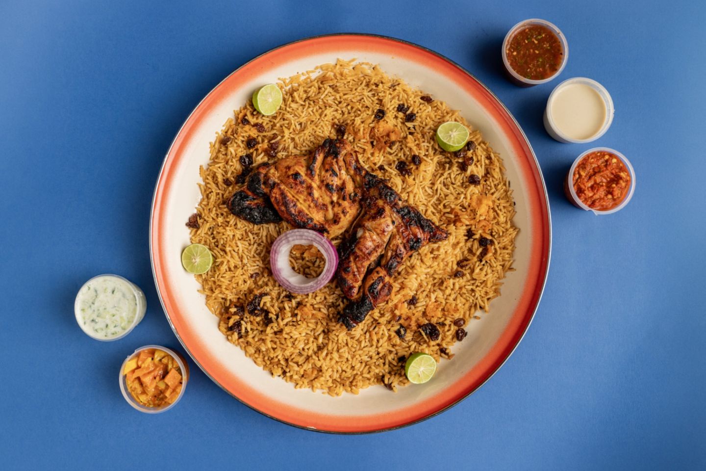 Half Chicken On Charcoal With Nafer Rice