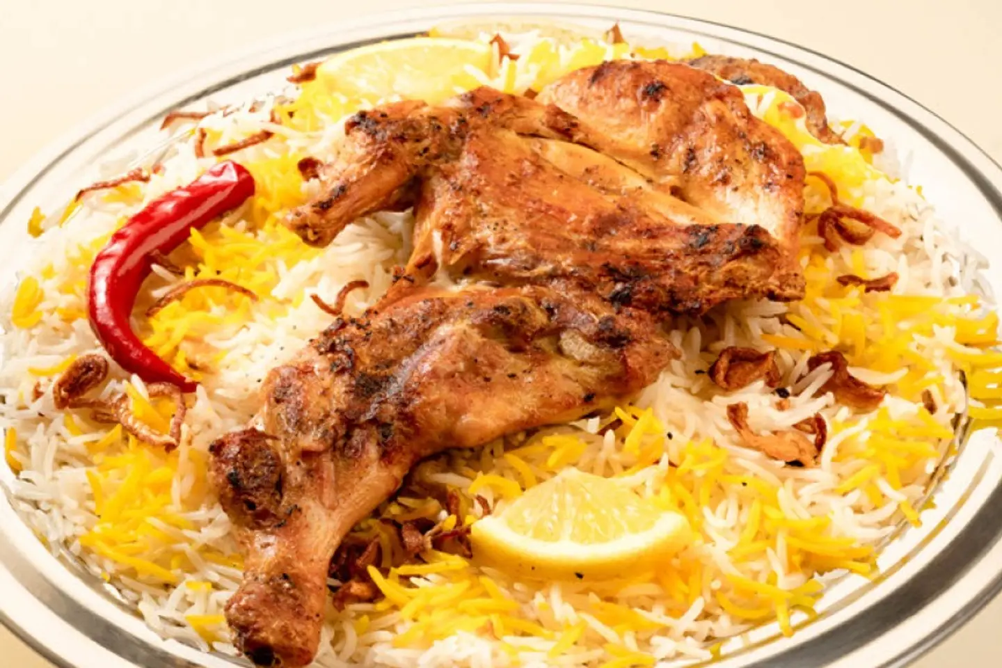 نص حبة دجاج مظبي سادة بدون رز