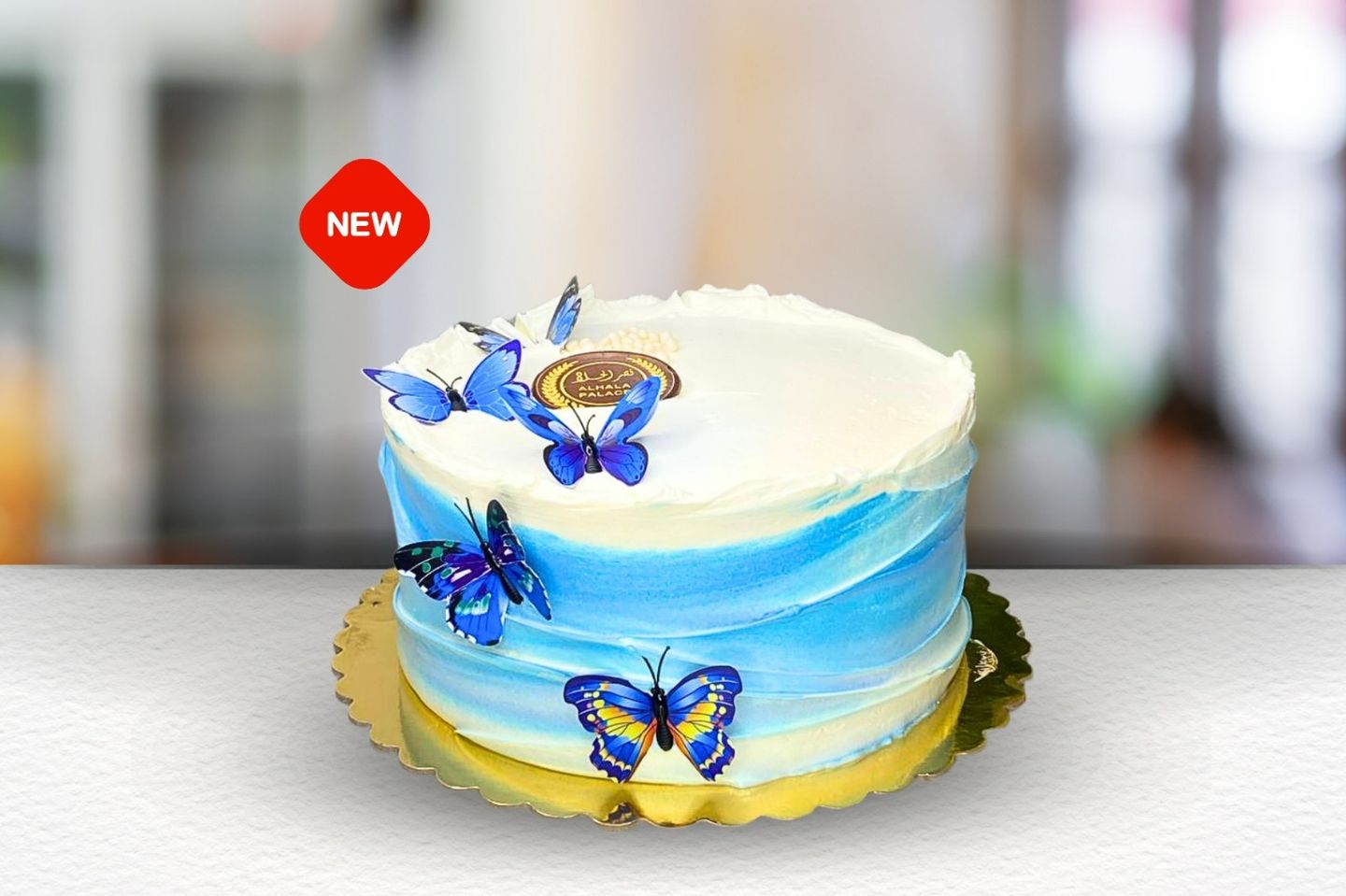 Blue Butterflies Cake
