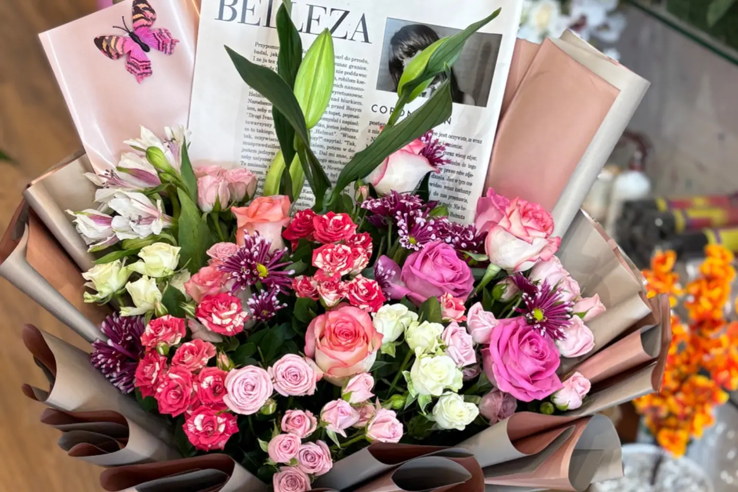 باقه ورد طبيعي من ورد الليوم والبيبي روز