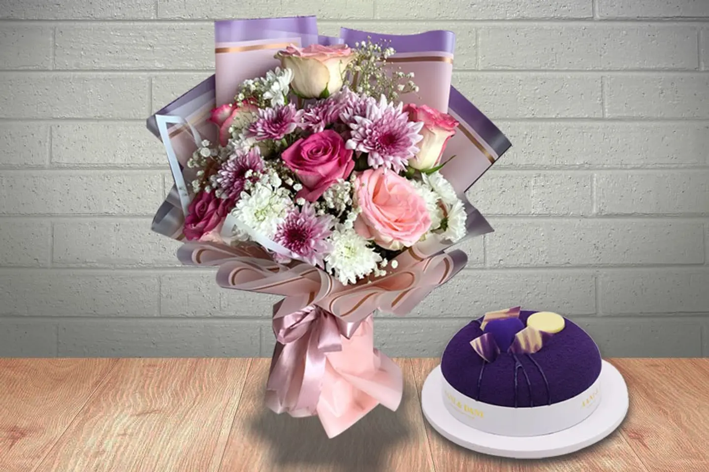 بوكيه مع كيك