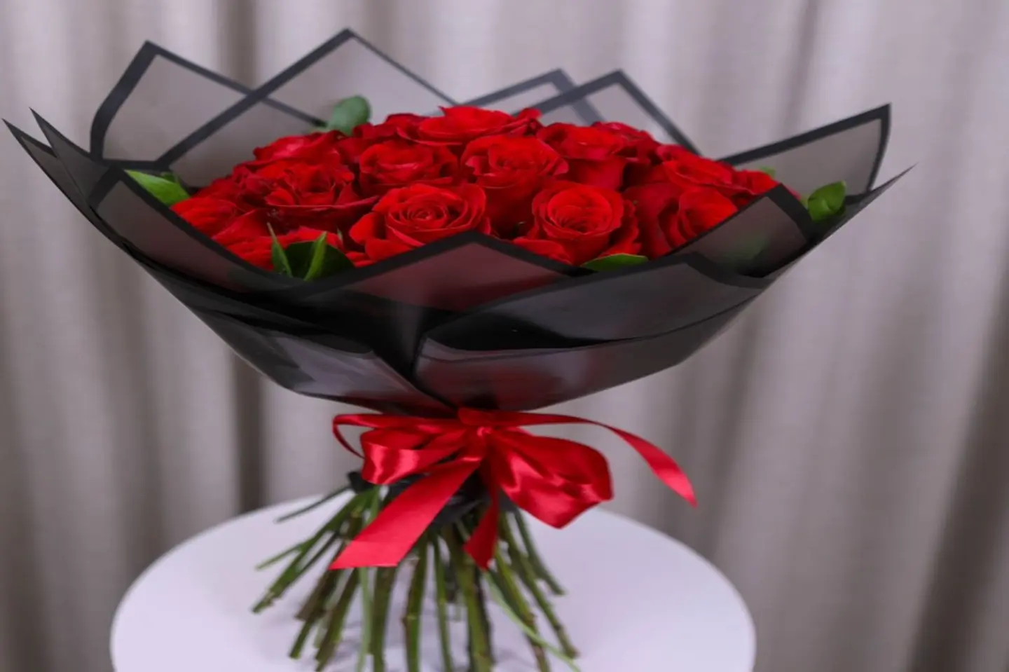 A Bouquet Of Glowing Red Roses