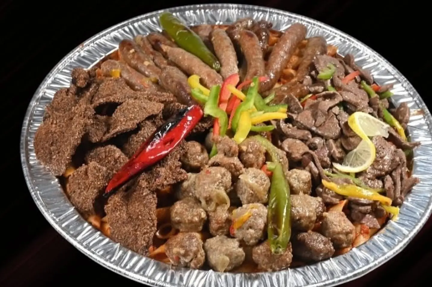Mixed Meal Of Sausage Liver And Local Fat Kofta