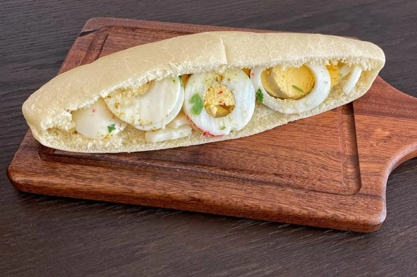 Falafel Sandwich Home Eggs