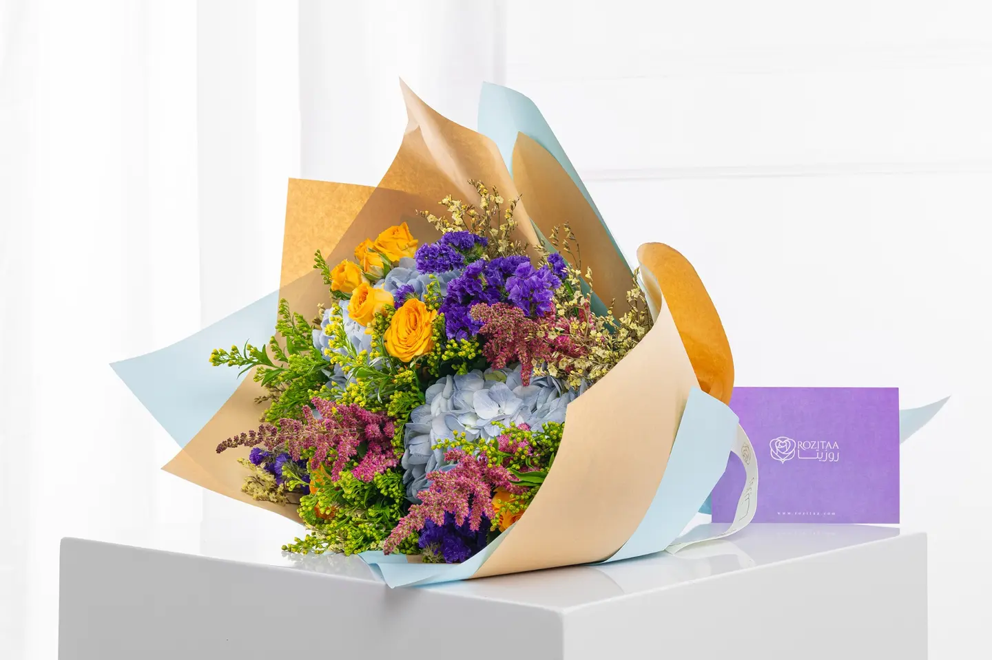 بوكيه ورد سحر الألوان في حضن الغيوم – فلاورد فاخر