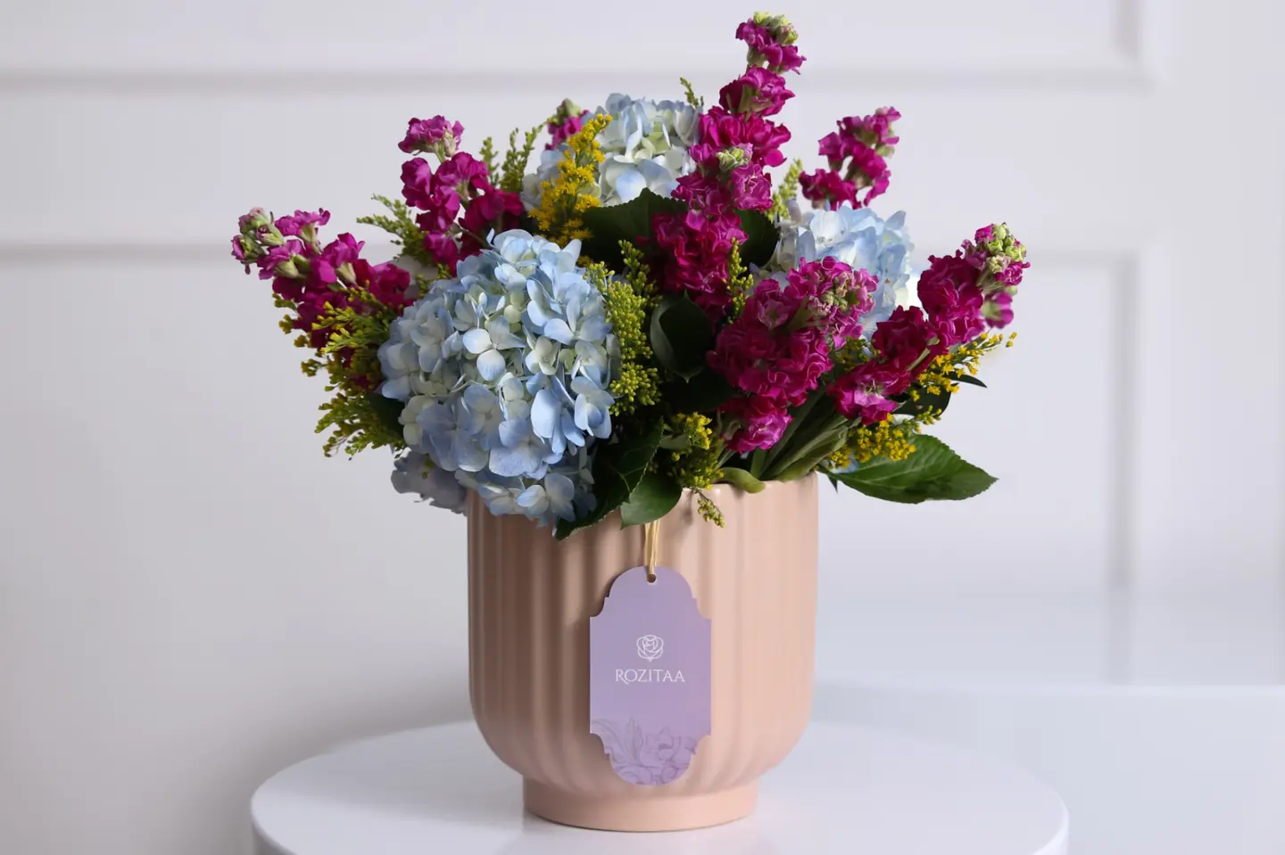 فازة فلاورد الهيدرنجيا والمتيولا – زهور متنوعة