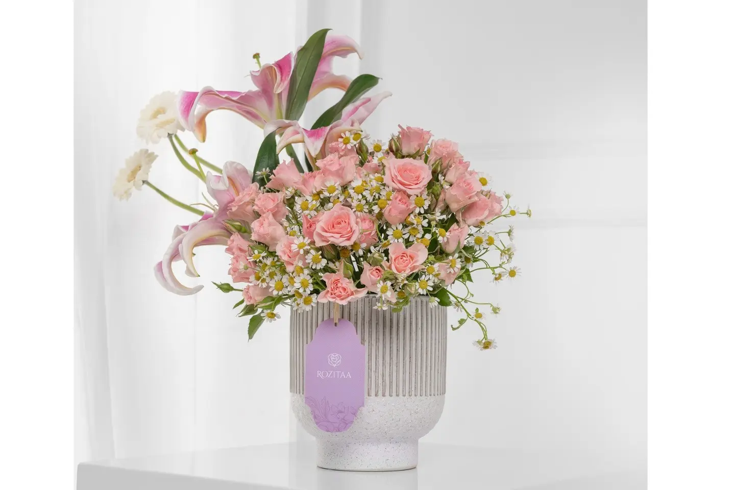 فازة ورد سكر بنات – فلاورد روزيتا