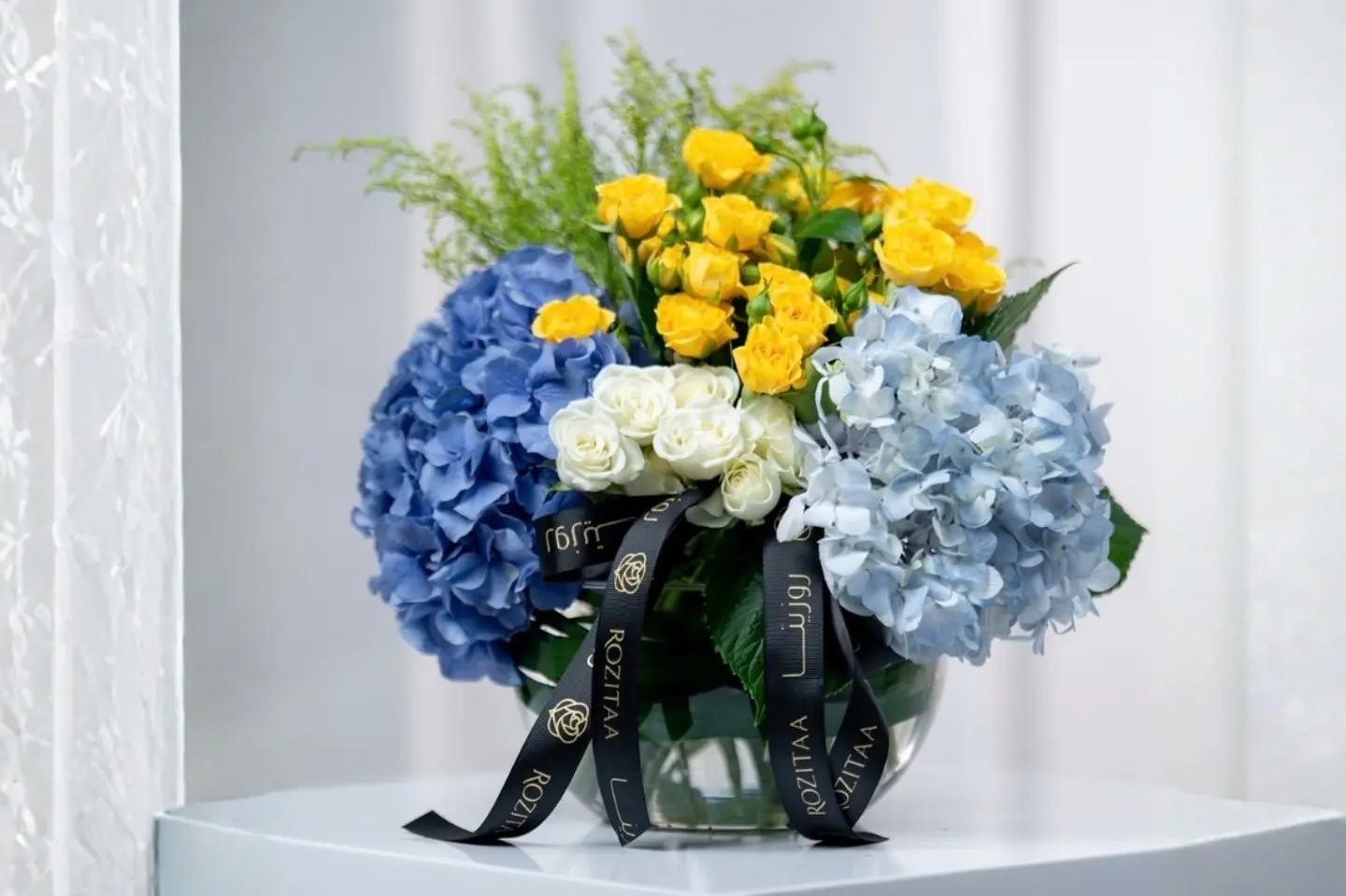 فازة فلاورد سكون البحر – ألوان زرقاء وزهرية