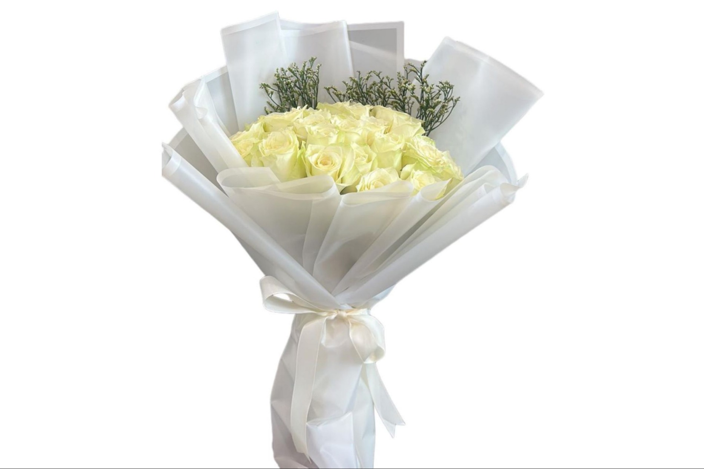 باقة سنابل الورد البيضاء