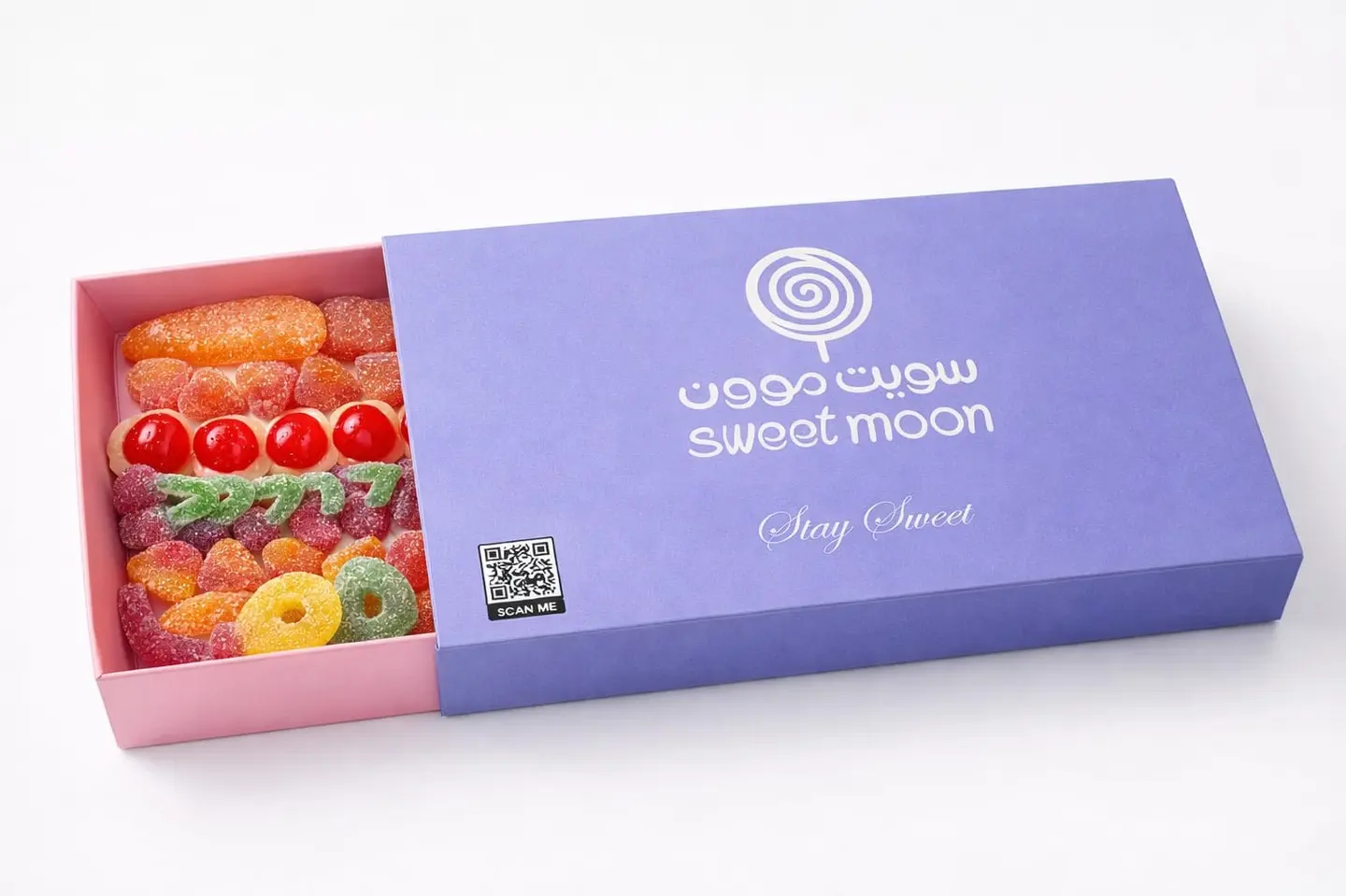 علبة حلوى فاخر بنفسجي