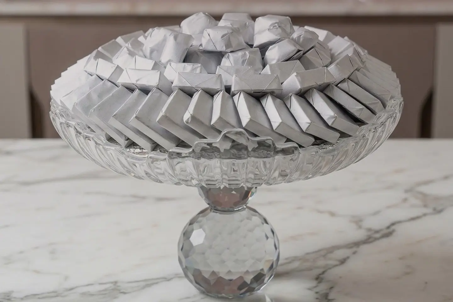 صينية شوكولا مغلف فضي