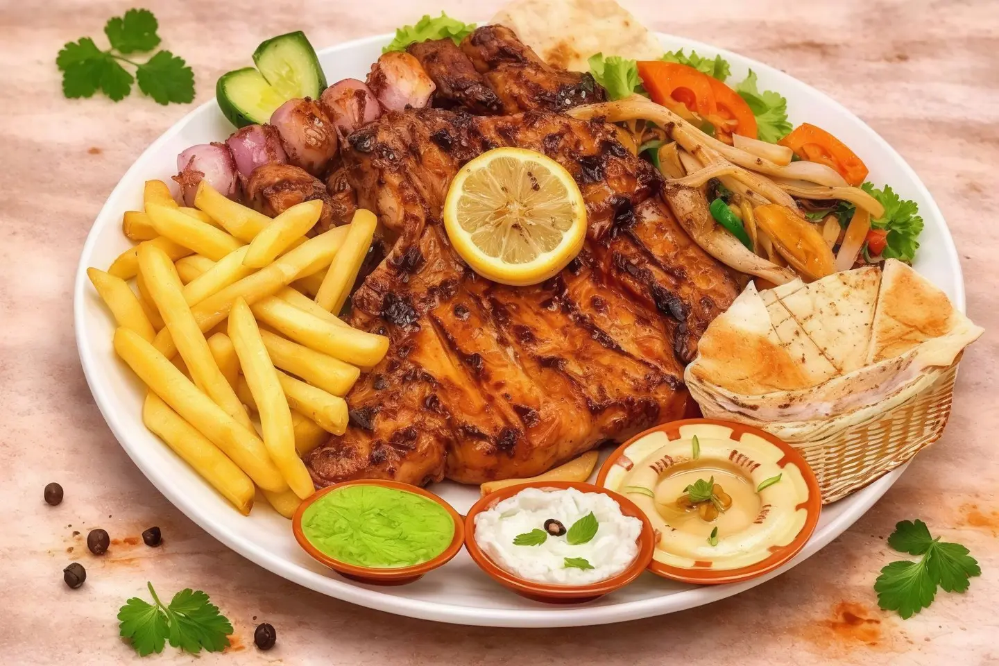 وجبة دجاج بالفلفل الاسود