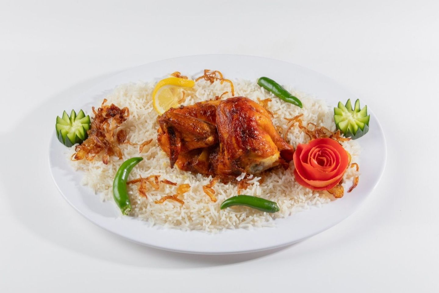 Half Grilled Chicken With Rice