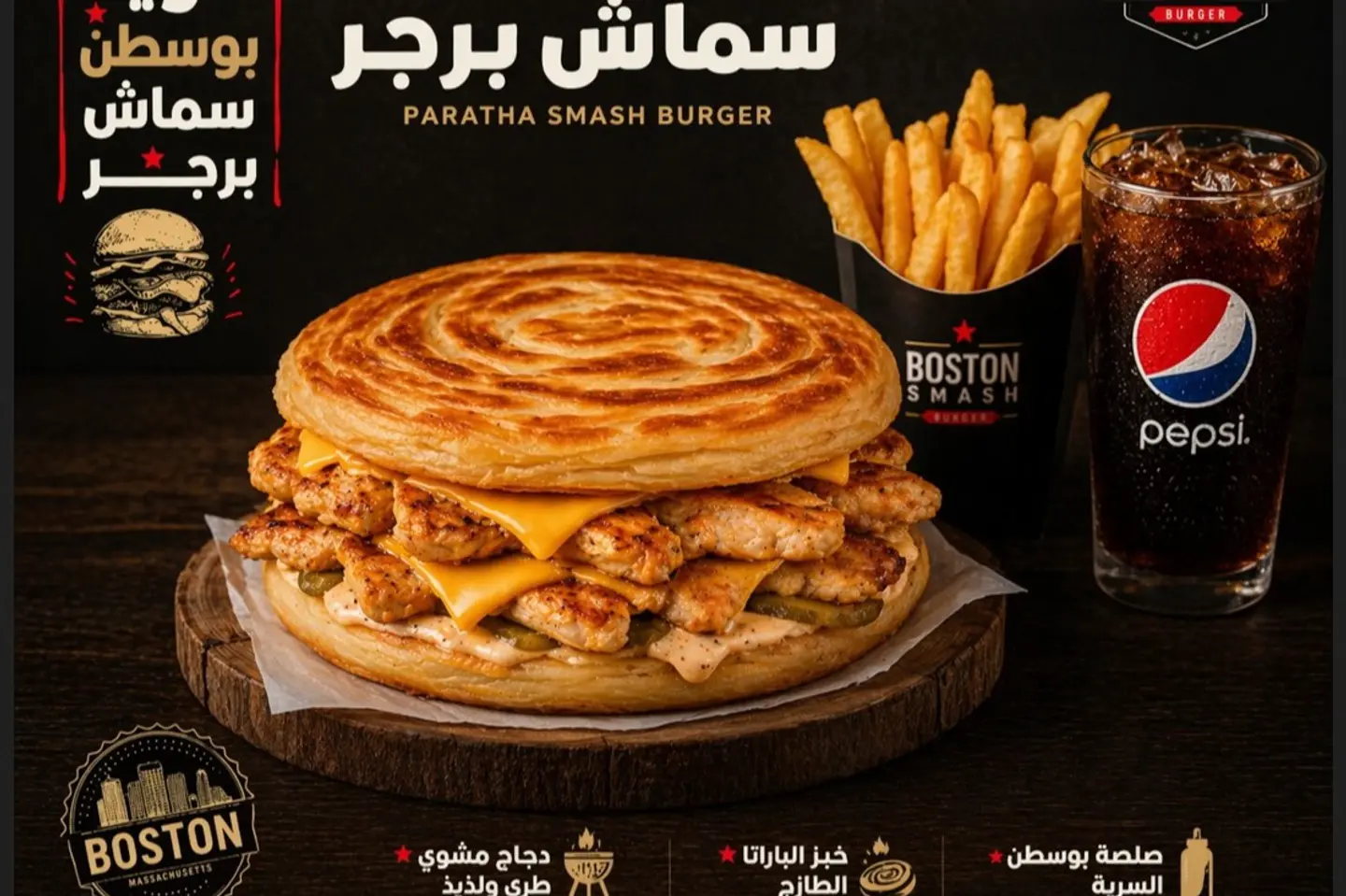 وجبة نور براتا دبل دجاج برجر