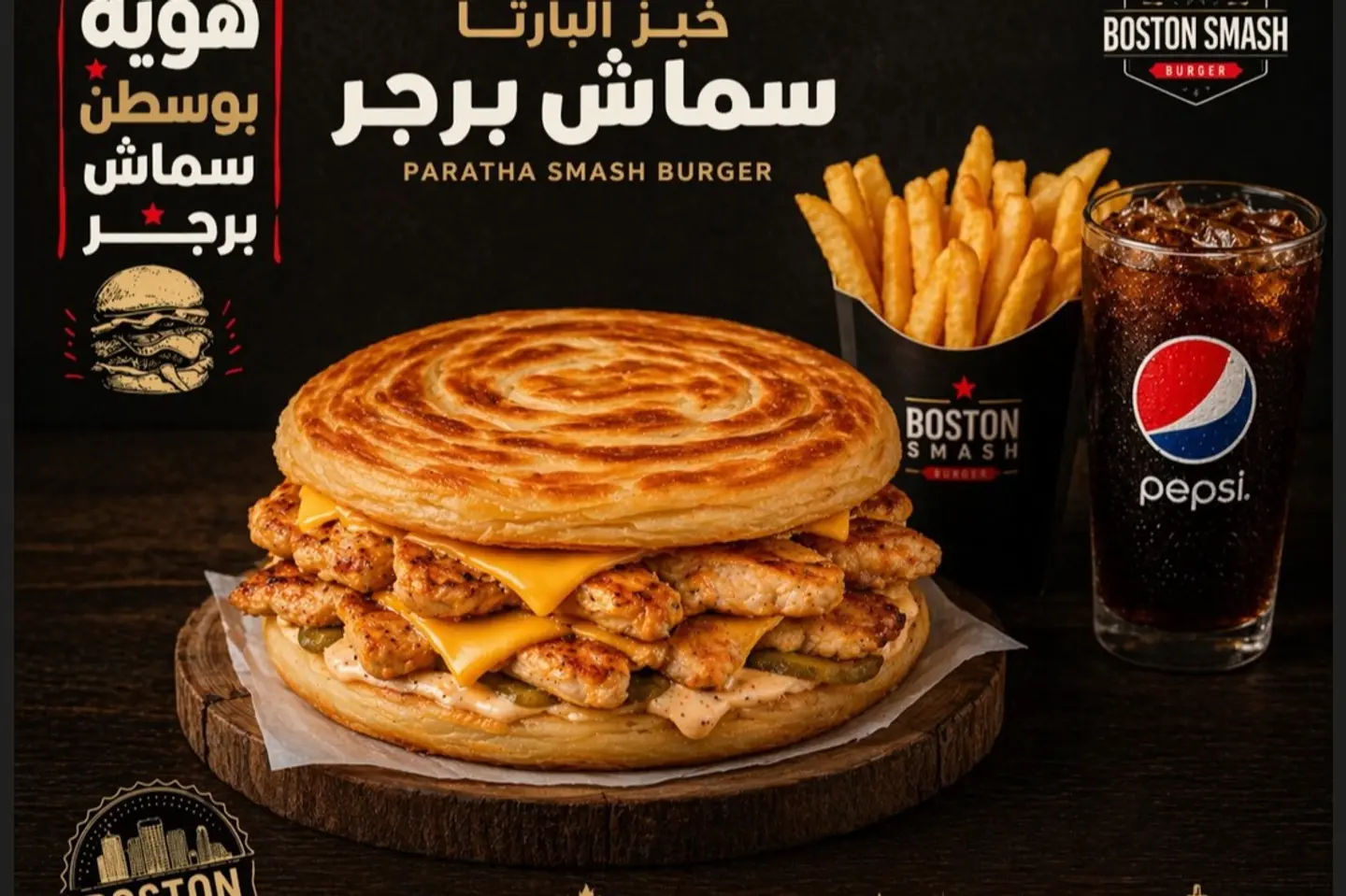 وجبة نور براتا تربل دجاج برجر