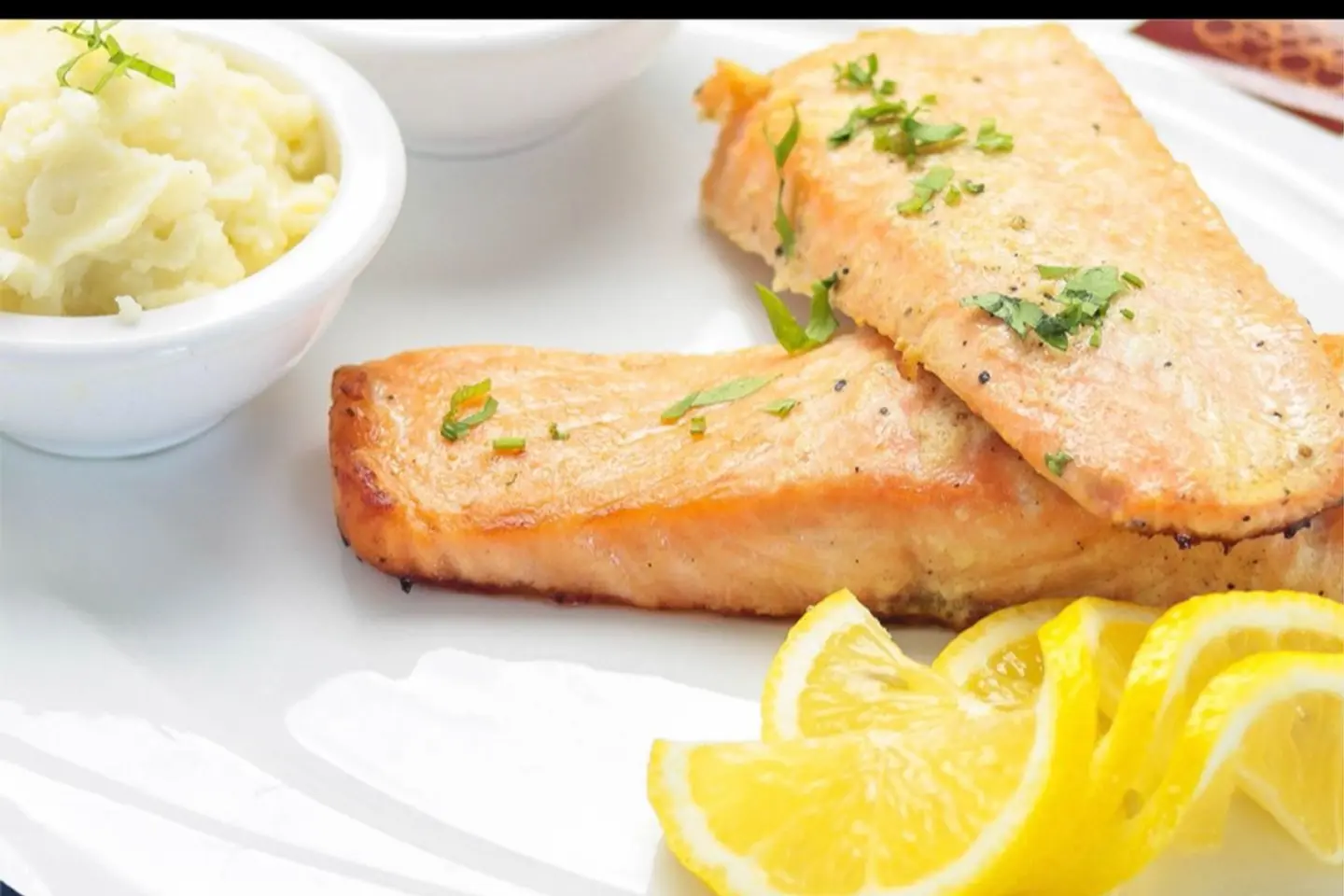 Roasted Salmon With Creamy Mushroom  Sauce