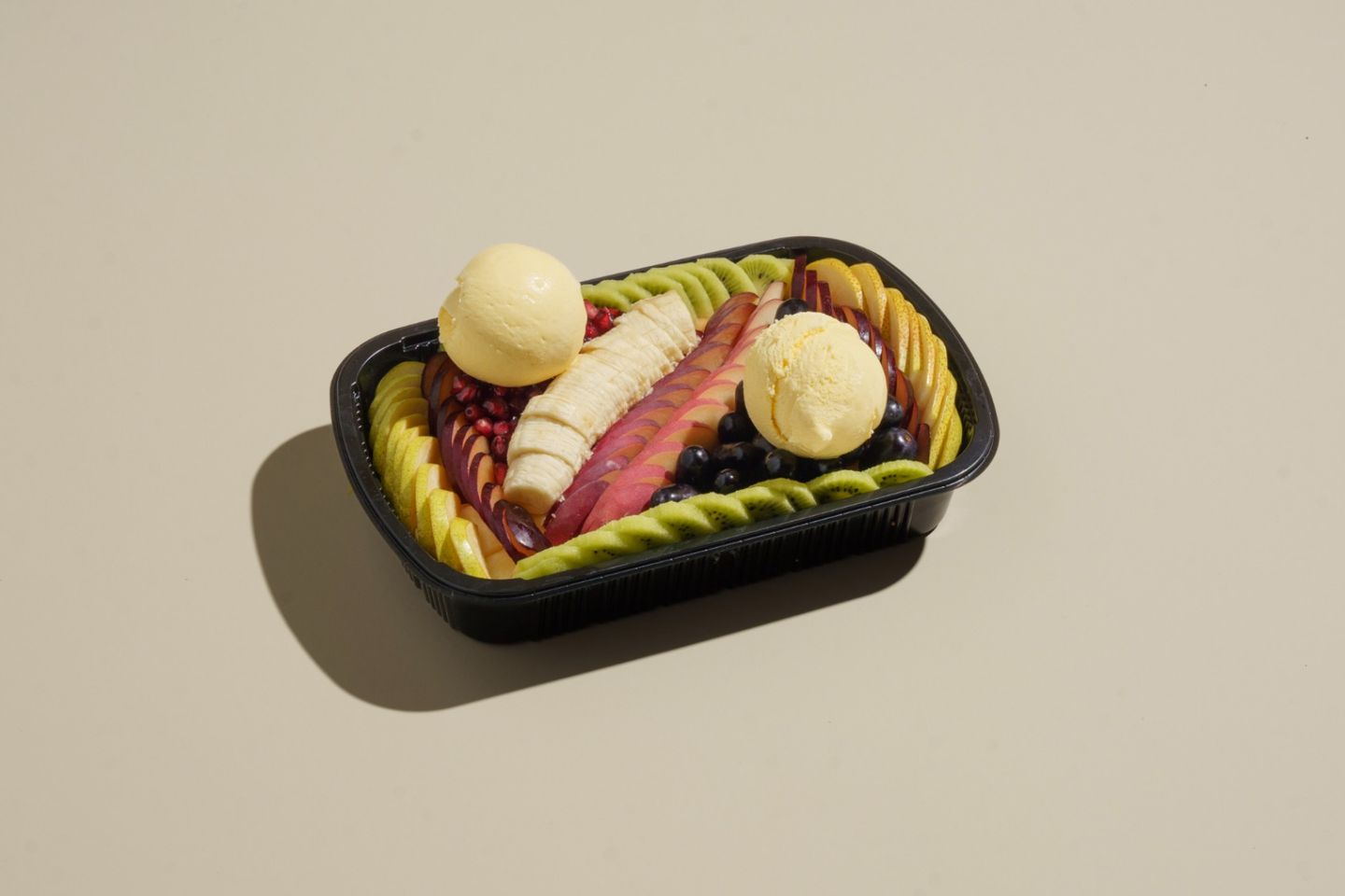 Fruit Salads With Ice Cream Plate